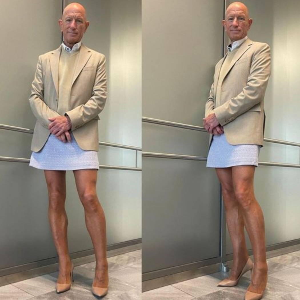 HT6. This straight, happily married man loves to wear heels and skirts in his everyday wardrobe