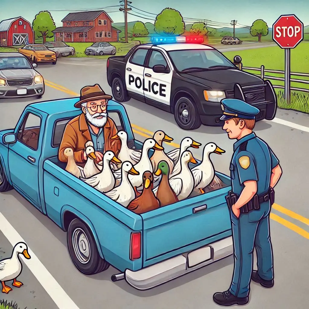 HT6. JOKE OF THE DAY: A policeman pulls over an old man driving a pickup truck