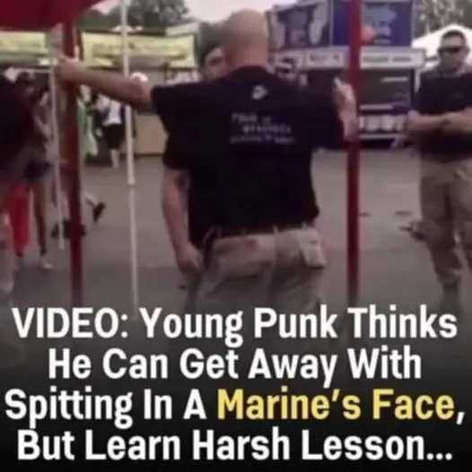 HT6. Young Punk thinks he can get away with spitting on Marine’s face learns Harsh Lesson